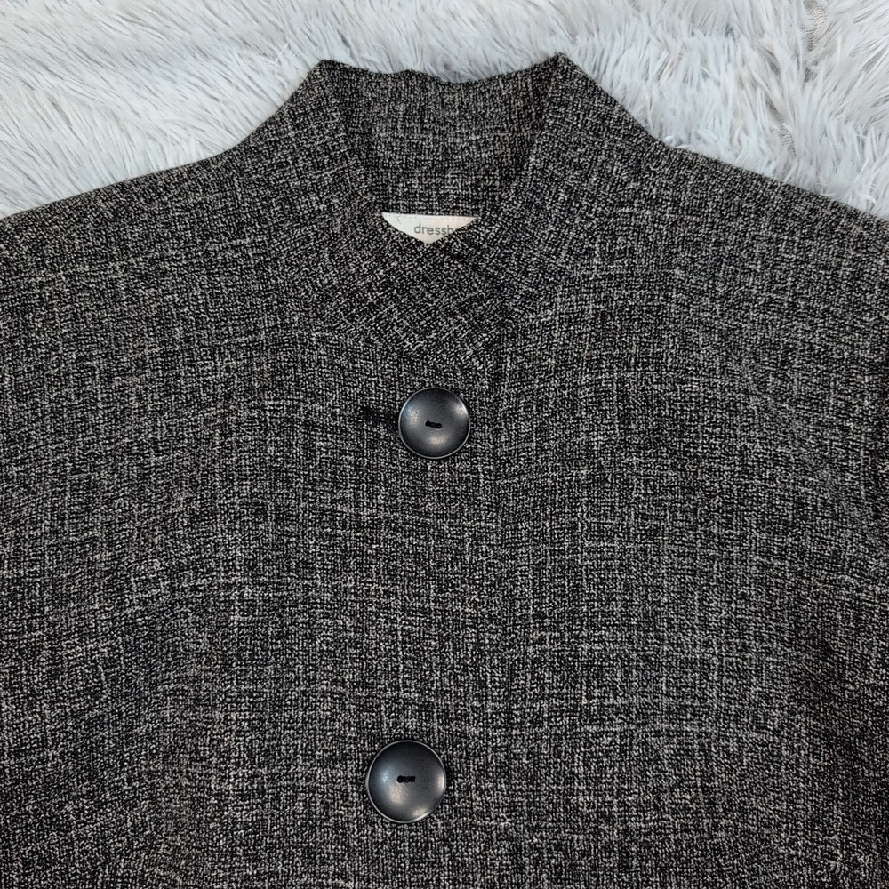 Dressbarn Jacket Womens M Gray Blazer Button Up Career‎ Comfort Preppy Casual - Picture 9 of 10